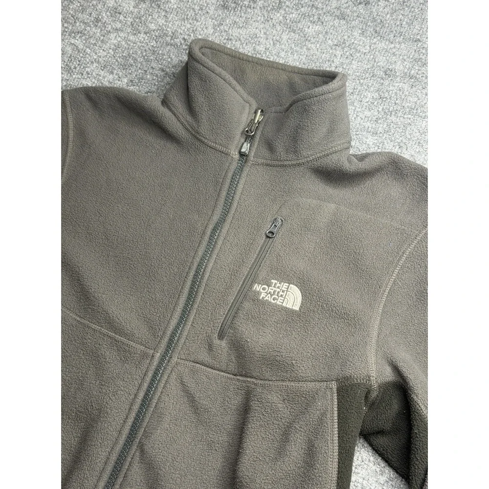 The North Face Jacket Mens S/P Gray Black Fleece Full Zip Outdoor Hiking